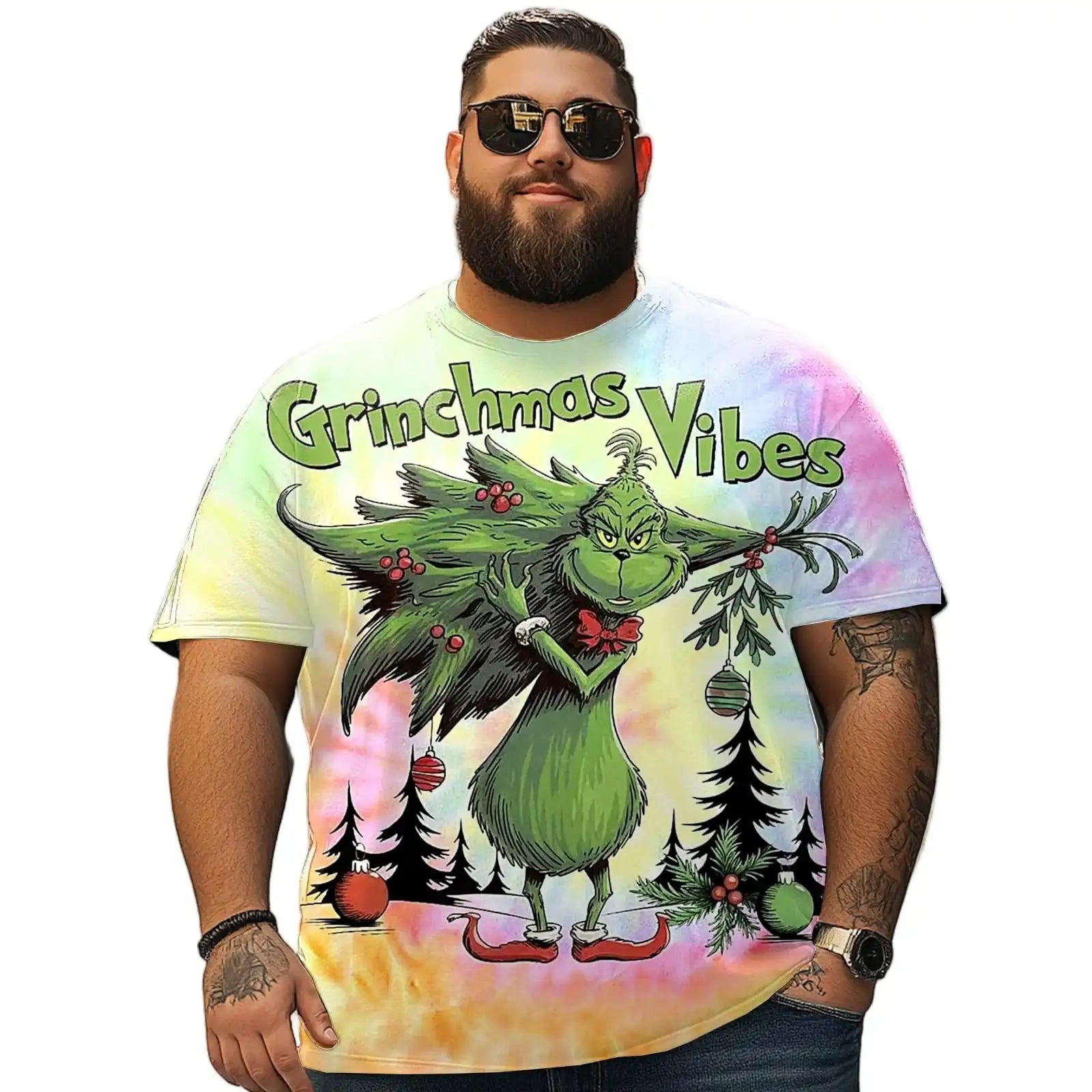Christmas T Shirt for Men Big & Tall Men Xmas T Shirt T0 5DRE 017 Men T Shirts Big and Tall Men Shirts Plus Size Short Sleeve Fashion Casual T Shirt Graphic Tee Shirts Tshirts - BigTallGuys