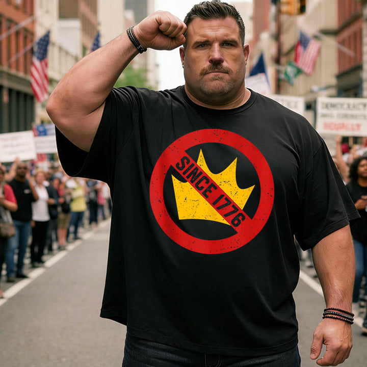 No Kings in America USA Patriotic Big and Tall Men T Shirts Plus Size Short Sleeve Fashion Casual T Shirt Graphic Tee Shirts Tshirts