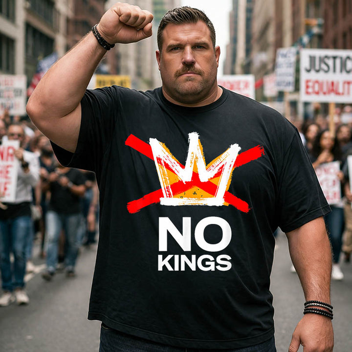 No Kings in America USA Patriotic Big and Tall Men T Shirts Plus Size Short Sleeve Fashion Casual T Shirt Graphic Tee Shirts Tshirts