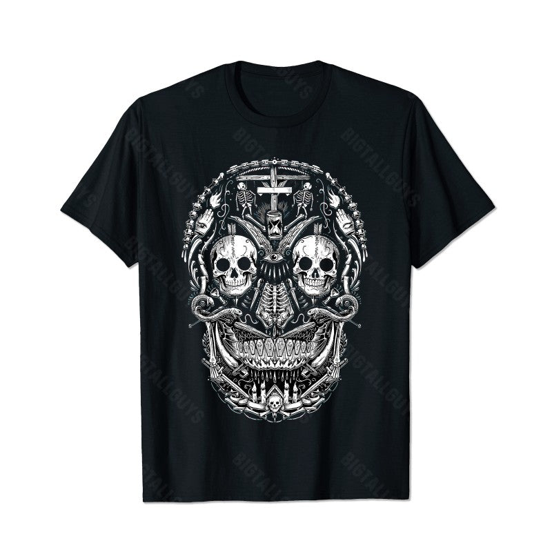 Skull Skeleton T0 5D2C 006 Men T Shirts Big and Tall Men Shirts Plus Size Short Sleeve Fashion Casual T Shirt Graphic Tee Shirts Tshirts