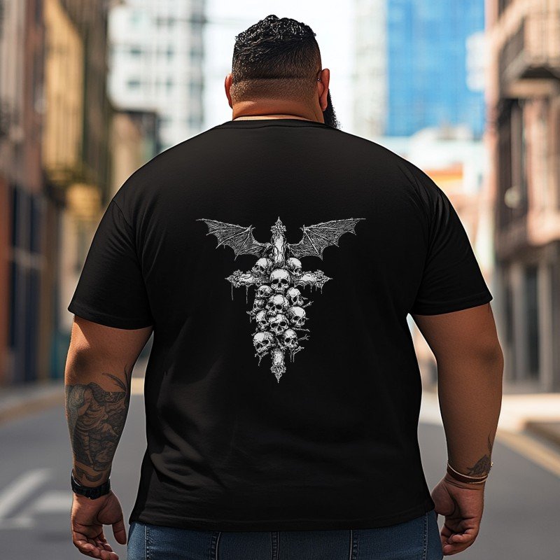 Skull Skeleton T2 5D2C 008 Men T Shirts Big and Tall Men Shirts Plus Size Short Sleeve Fashion Casual T Shirt Graphic Tee Shirts Tshirts