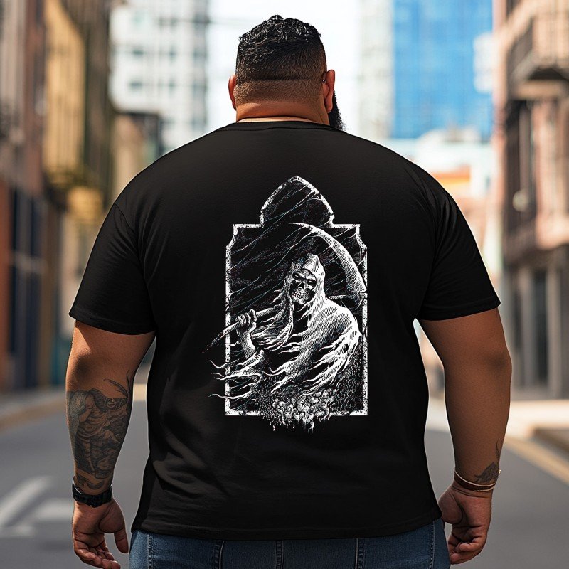 Skull Skeleton T2 5D2C 010 Men T Shirts Big and Tall Men Shirts Plus Size Short Sleeve Fashion Casual T Shirt Graphic Tee Shirts Tshirts