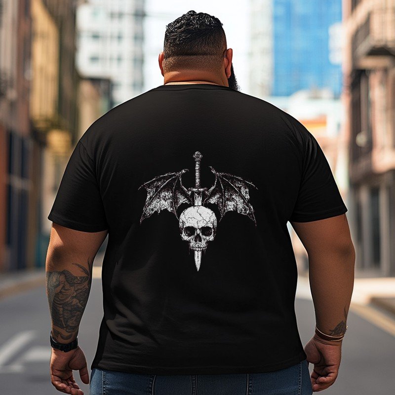 Skull Skeleton T2 5D2C 012 Men T Shirts Big and Tall Men Shirts Plus Size Short Sleeve Fashion Casual T Shirt Graphic Tee Shirts Tshirts