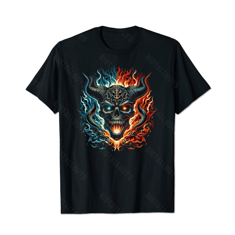 Skull Skeleton T0 5D2C 013 Men T Shirts Big and Tall Men Shirts Plus Size Short Sleeve Fashion Casual T Shirt Graphic Tee Shirts Tshirts