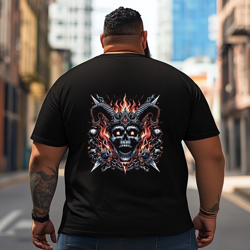 Skull Skeleton T2 5D2C 023 Men T Shirts Big and Tall Men Shirts Plus Size Short Sleeve Fashion Casual T Shirt Graphic Tee Shirts Tshirts