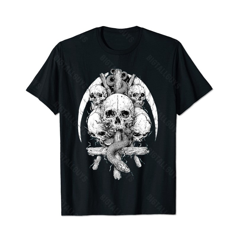 Skull Skeleton T0 5D2C 026 Men T Shirts Big and Tall Men Shirts Plus Size Short Sleeve Fashion Casual T Shirt Graphic Tee Shirts Tshirts