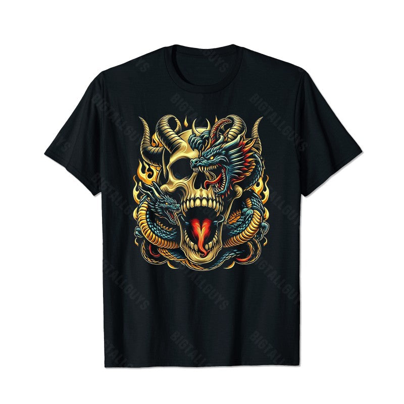 Skull Skeleton T0 5D2C 027 Men T Shirts Big and Tall Men Shirts Plus Size Short Sleeve Fashion Casual T Shirt Graphic Tee Shirts Tshirts