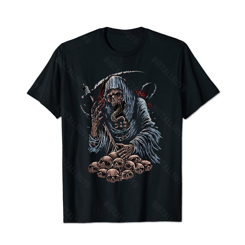 Skull Skeleton T0 5D2C 031 Men T Shirts Big and Tall Men Shirts Plus Size Short Sleeve Fashion Casual T Shirt Graphic Tee Shirts Tshirts