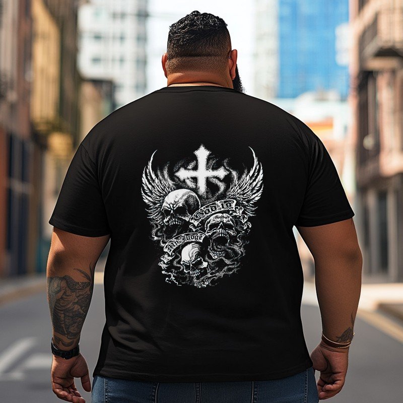 Skull Skeleton T2 5D2C 034 Men T Shirts Big and Tall Men Shirts Plus Size Short Sleeve Fashion Casual T Shirt Graphic Tee Shirts Tshirts