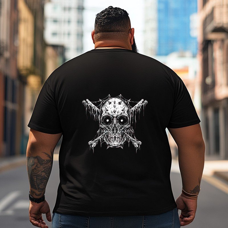 Skull Skeleton T2 5D2C 043 Men T Shirts Big and Tall Men Shirts Plus Size Short Sleeve Fashion Casual T Shirt Graphic Tee Shirts Tshirts