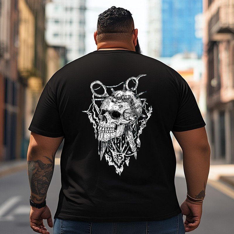 Skull Skeleton T2 5D2C 045 Men T Shirts Big and Tall Men Shirts Plus Size Short Sleeve Fashion Casual T Shirt Graphic Tee Shirts Tshirts