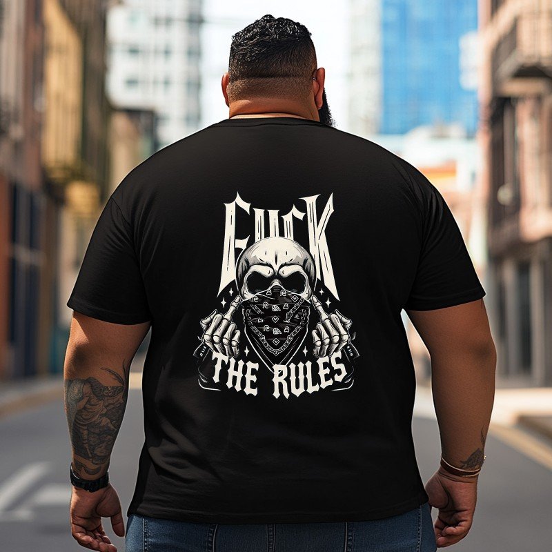 Skull Skeleton T2 5D2C 046 Men T Shirts Big and Tall Men Shirts Plus Size Short Sleeve Fashion Casual T Shirt Graphic Tee Shirts Tshirts