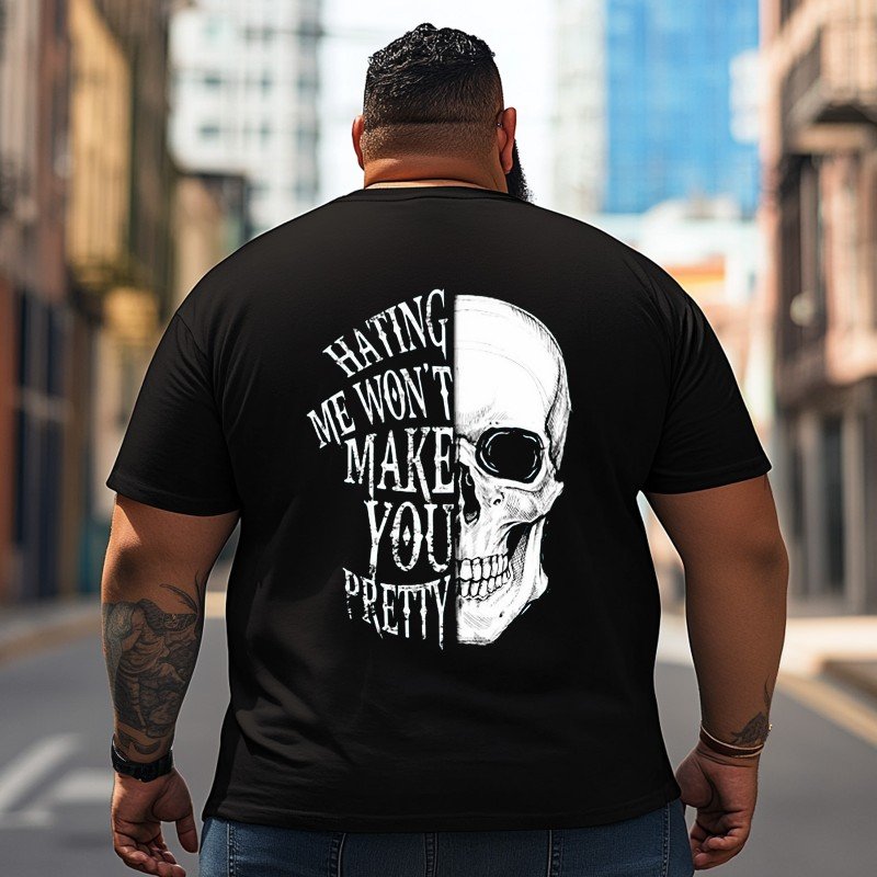 Skull Skeleton T2 5D2C 048 Men T Shirts Big and Tall Men Shirts Plus Size Short Sleeve Fashion Casual T Shirt Graphic Tee Shirts Tshirts