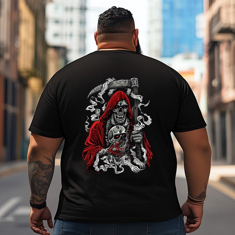 Skull Skeleton T2 5D2C 050 Men T Shirts Big and Tall Men Shirts Plus Size Short Sleeve Fashion Casual T Shirt Graphic Tee Shirts Tshirts