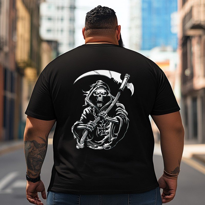 Skull Skeleton T2 5D2C 052 Men T Shirts Big and Tall Men Shirts Plus Size Short Sleeve Fashion Casual T Shirt Graphic Tee Shirts Tshirts