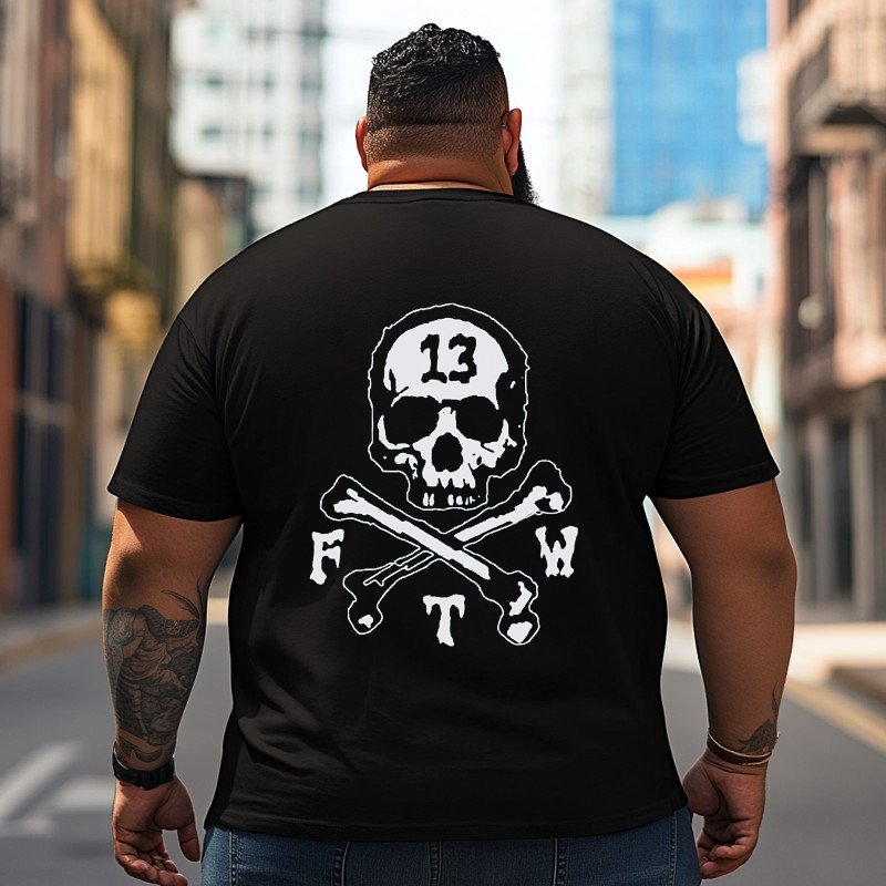 Skull Skeleton T2 5D2C 055 Men T Shirts Big and Tall Men Shirts Plus Size Short Sleeve Fashion Casual T Shirt Graphic Tee Shirts Tshirts