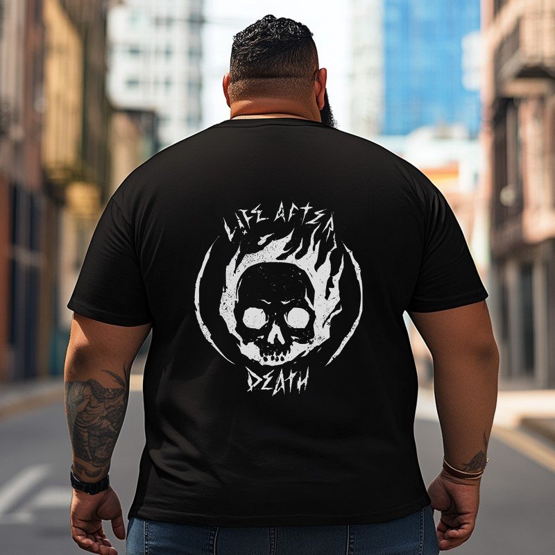 Skull Skeleton T2 5D2C 056 Men T Shirts Big and Tall Men Shirts Plus Size Short Sleeve Fashion Casual T Shirt Graphic Tee Shirts Tshirts