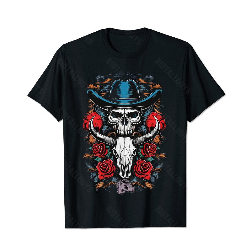 Skull Skeleton T0 5D2C 063 Men T Shirts Big and Tall Men Shirts Plus Size Short Sleeve Fashion Casual T Shirt Graphic Tee Shirts Tshirts