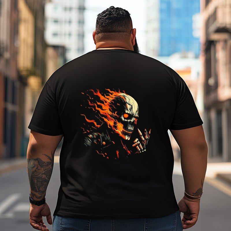 Skull Skeleton T2 5D2C 065 Men T Shirts Big and Tall Men Shirts Plus Size Short Sleeve Fashion Casual T Shirt Graphic Tee Shirts Tshirts