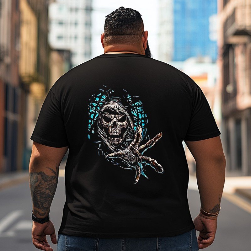 Skull Skeleton T2 5D2C 066 Men T Shirts Big and Tall Men Shirts Plus Size Short Sleeve Fashion Casual T Shirt Graphic Tee Shirts Tshirts