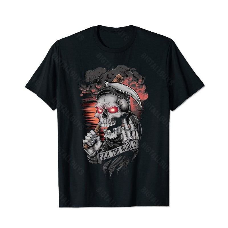 Skull Skeleton T0 5D2C 070 Men T Shirts Big and Tall Men Shirts Plus Size Short Sleeve Fashion Casual T Shirt Graphic Tee Shirts Tshirts