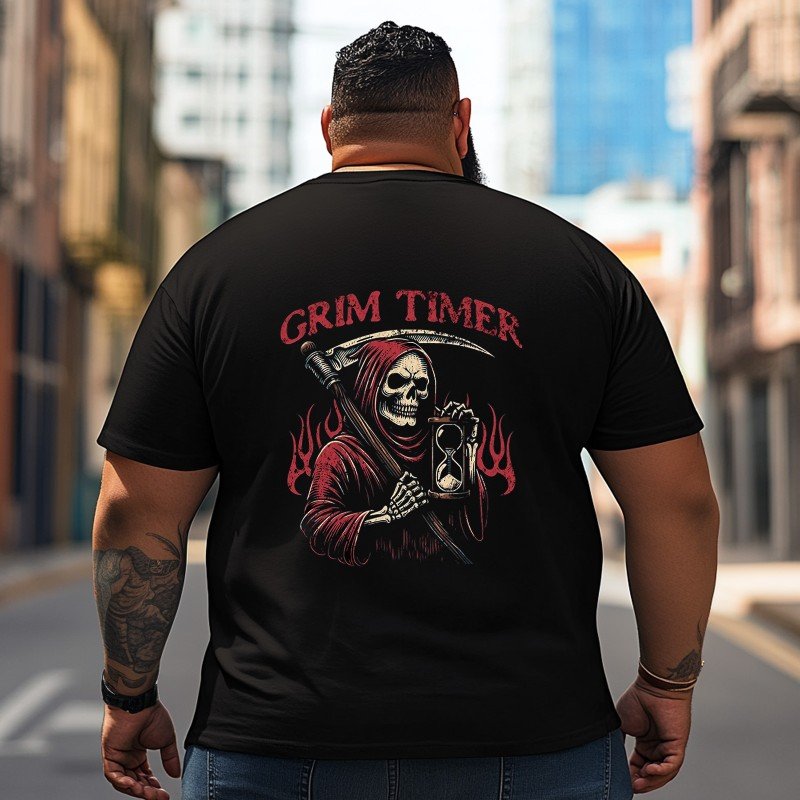 Skull Skeleton T2 5D2C 072 Men T Shirts Big and Tall Men Shirts Plus Size Short Sleeve Fashion Casual T Shirt Graphic Tee Shirts Tshirts