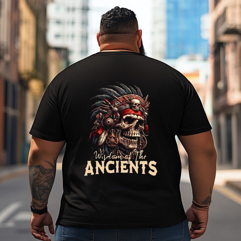 Skull Skeleton T2 5D2C 079 Men T Shirts Big and Tall Men Shirts Plus Size Short Sleeve Fashion Casual T Shirt Graphic Tee Shirts Tshirts