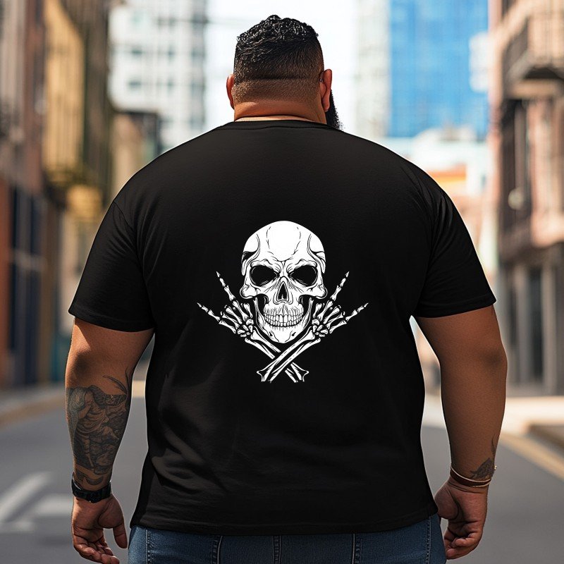 Skull Skeleton T2 5D2C 086 Men T Shirts Big and Tall Men Shirts Plus Size Short Sleeve Fashion Casual T Shirt Graphic Tee Shirts Tshirts