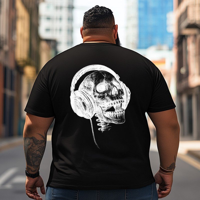 Skull Skeleton T2 5D2C 089 Men T Shirts Big and Tall Men Shirts Plus Size Short Sleeve Fashion Casual T Shirt Graphic Tee Shirts Tshirts