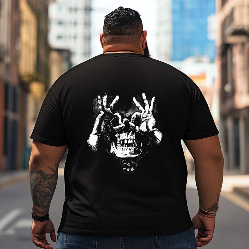 Skull Skeleton T2 5D2C 092 Men T Shirts Big and Tall Men Shirts Plus Size Short Sleeve Fashion Casual T Shirt Graphic Tee Shirts Tshirts