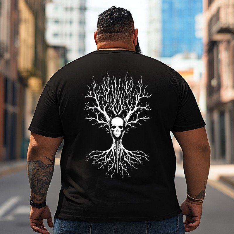 Skull Skeleton T2 5D2C 095 Men T Shirts Big and Tall Men Shirts Plus Size Short Sleeve Fashion Casual T Shirt Graphic Tee Shirts Tshirts