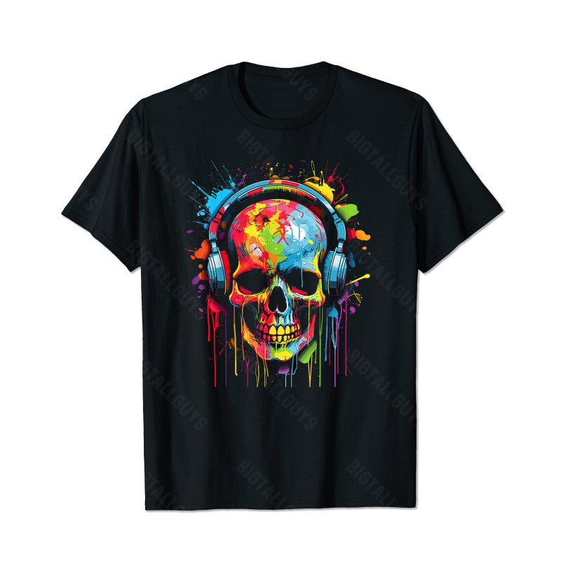 Skull Skeleton T0 5D2C 097 Men T Shirts Big and Tall Men Shirts Plus Size Short Sleeve Fashion Casual T Shirt Graphic Tee Shirts Tshirts