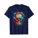 Skull Skeleton T0 5D2C 097 Men T Shirts Big and Tall Men Shirts Plus Size Short Sleeve Fashion Casual T Shirt Graphic Tee Shirts Tshirts