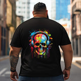 Skull Skeleton T2 5D2C 097 Men T Shirts Big and Tall Men Shirts Plus Size Short Sleeve Fashion Casual T Shirt Graphic Tee Shirts Tshirts