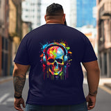 Skull Skeleton T2 5D2C 097 Men T Shirts Big and Tall Men Shirts Plus Size Short Sleeve Fashion Casual T Shirt Graphic Tee Shirts Tshirts