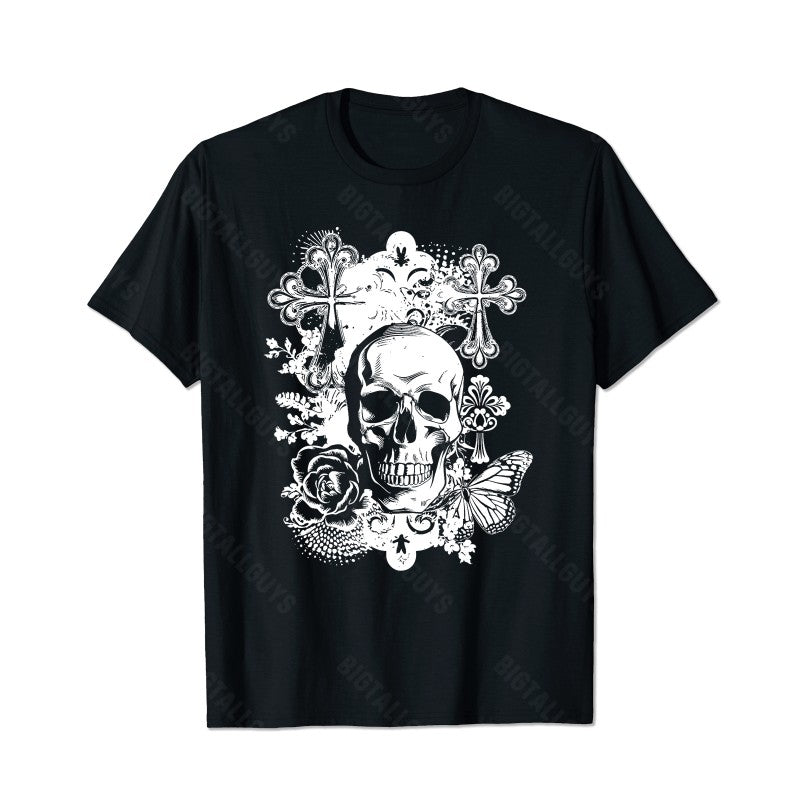 Skull Skeleton T0 5D2C 104 Men T Shirts Big and Tall Men Shirts Plus Size Short Sleeve Fashion Casual T Shirt Graphic Tee Shirts Tshirts