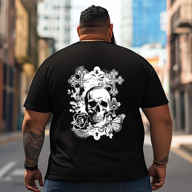 Skull Skeleton T2 5D2C 104 Men T Shirts Big and Tall Men Shirts Plus Size Short Sleeve Fashion Casual T Shirt Graphic Tee Shirts Tshirts