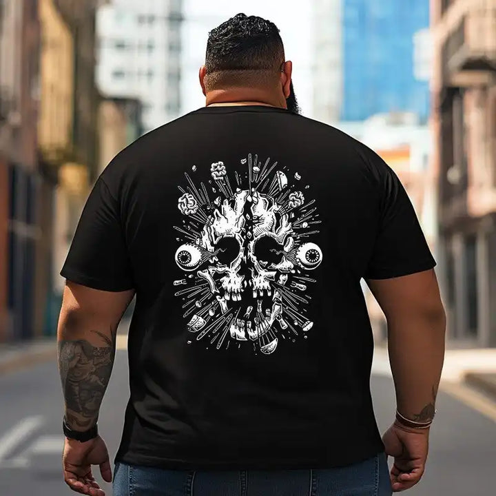 Skull Skeleton T2 5D2C 111 Men T Shirts Big and Tall Men Shirts Plus Size Short Sleeve Fashion Casual T Shirt Graphic Tee Shirts Tshirts