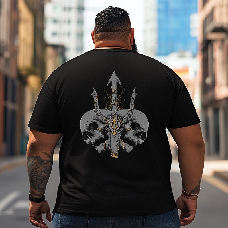 Skull Skeleton T2 5D2C 112 Men T Shirts Big and Tall Men Shirts Plus Size Short Sleeve Fashion Casual T Shirt Graphic Tee Shirts Tshirts