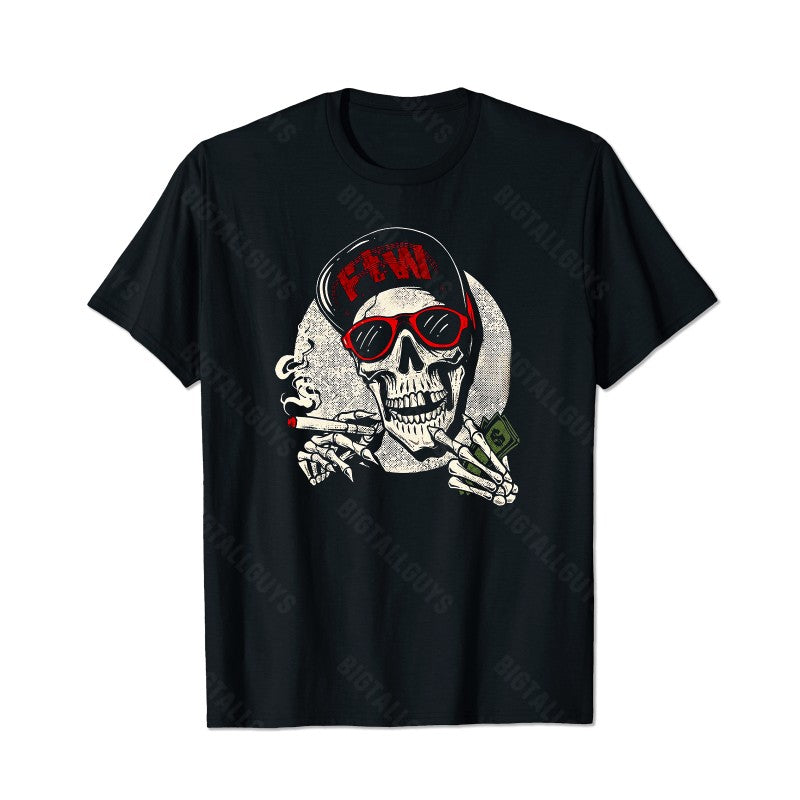 Skull Skeleton T0 5D2C 114 Men T Shirts Big and Tall Men Shirts Plus Size Short Sleeve Fashion Casual T Shirt Graphic Tee Shirts Tshirts