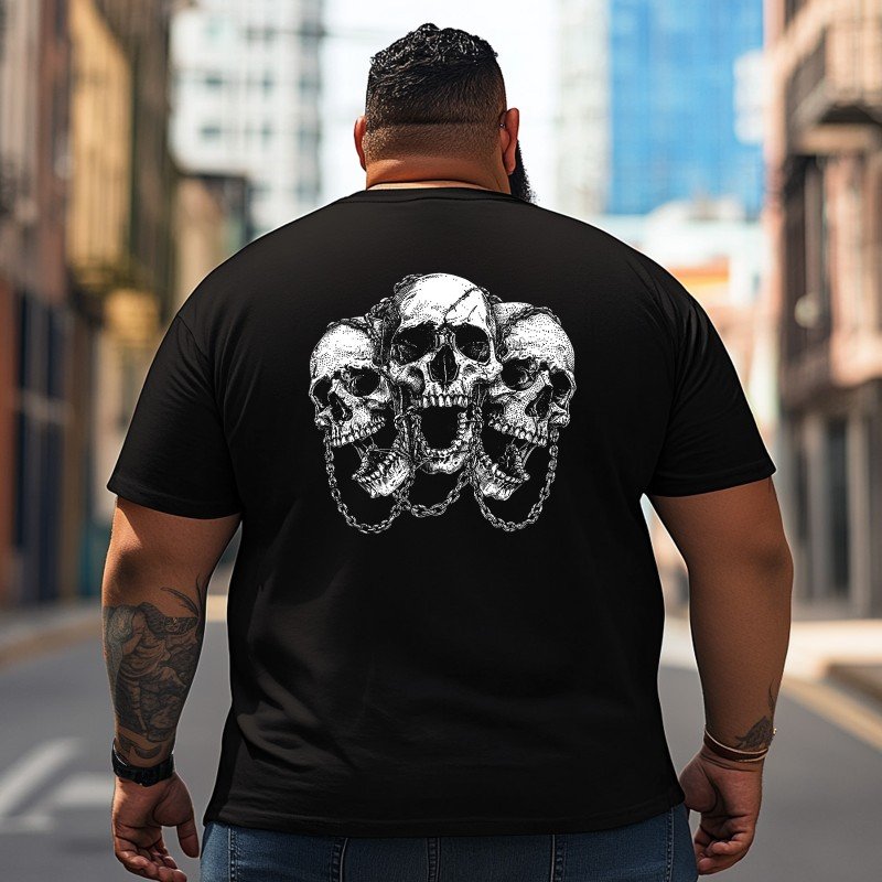 Skull Skeleton T2 5D2C 115 Men T Shirts Big and Tall Men Shirts Plus Size Short Sleeve Fashion Casual T Shirt Graphic Tee Shirts Tshirts