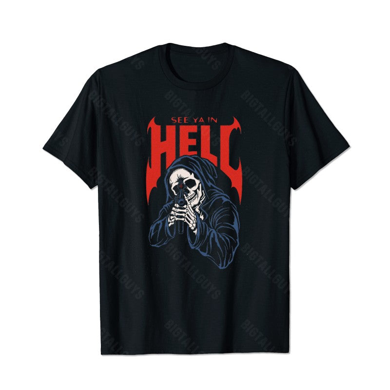 Skull Skeleton T0 5D2C 117 Men T Shirts Big and Tall Men Shirts Plus Size Short Sleeve Fashion Casual T Shirt Graphic Tee Shirts Tshirts