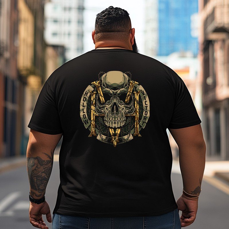 Skull Skeleton T2 5D2C 119 Men T Shirts Big and Tall Men Shirts Plus Size Short Sleeve Fashion Casual T Shirt Graphic Tee Shirts Tshirts