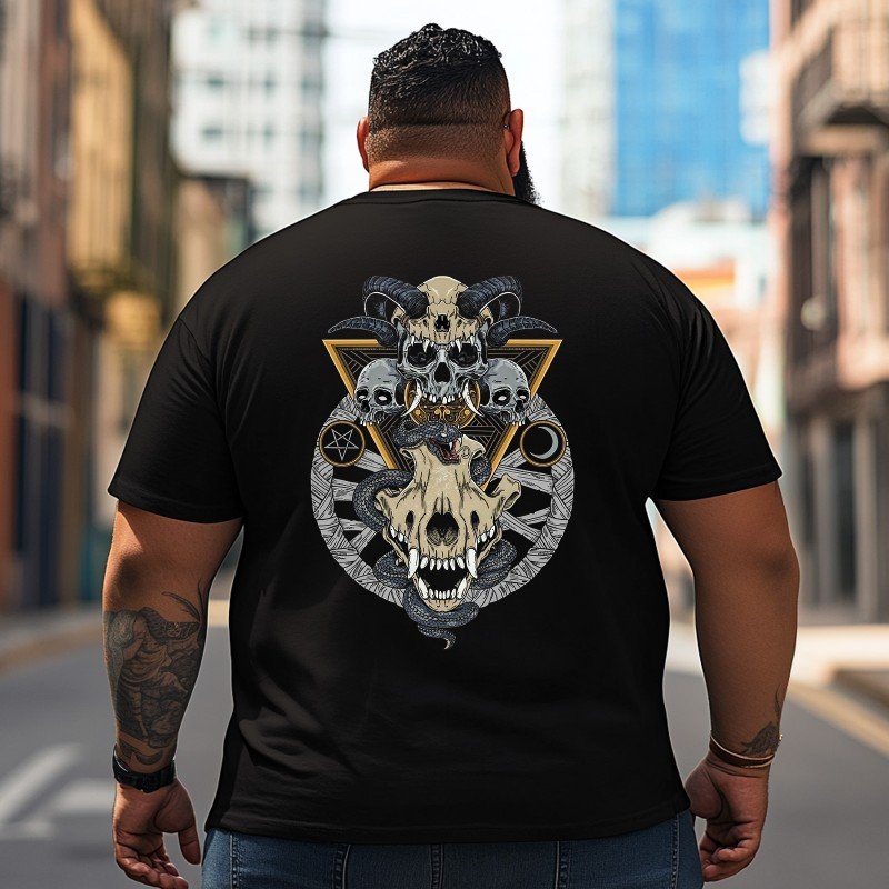 Skull Skeleton T2 5D2C 125 Men T Shirts Big and Tall Men Shirts Plus Size Short Sleeve Fashion Casual T Shirt Graphic Tee Shirts Tshirts