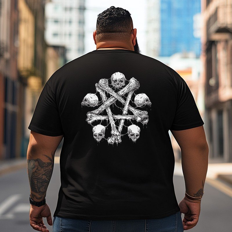 Skull Skeleton T2 5D2C 126 Men T Shirts Big and Tall Men Shirts Plus Size Short Sleeve Fashion Casual T Shirt Graphic Tee Shirts Tshirts