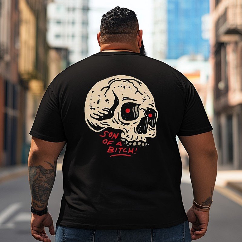 Skull Skeleton T2 5D2C 129 Men T Shirts Big and Tall Men Shirts Plus Size Short Sleeve Fashion Casual T Shirt Graphic Tee Shirts Tshirts