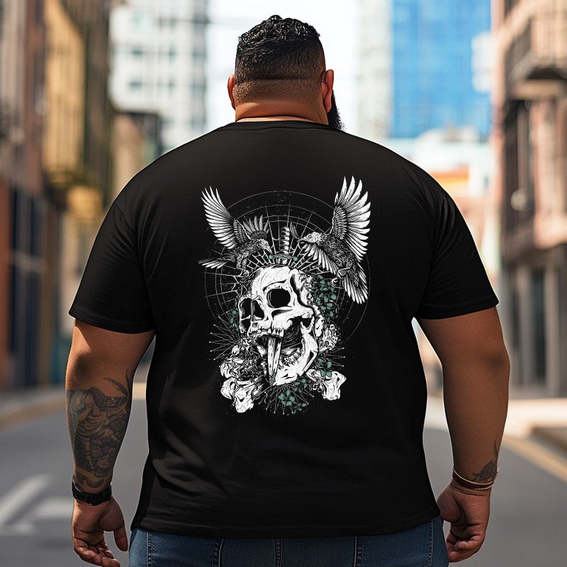 Skull Skeleton T2 5D2C 135 Men T Shirts Big and Tall Men Shirts Plus Size Short Sleeve Fashion Casual T Shirt Graphic Tee Shirts Tshirts