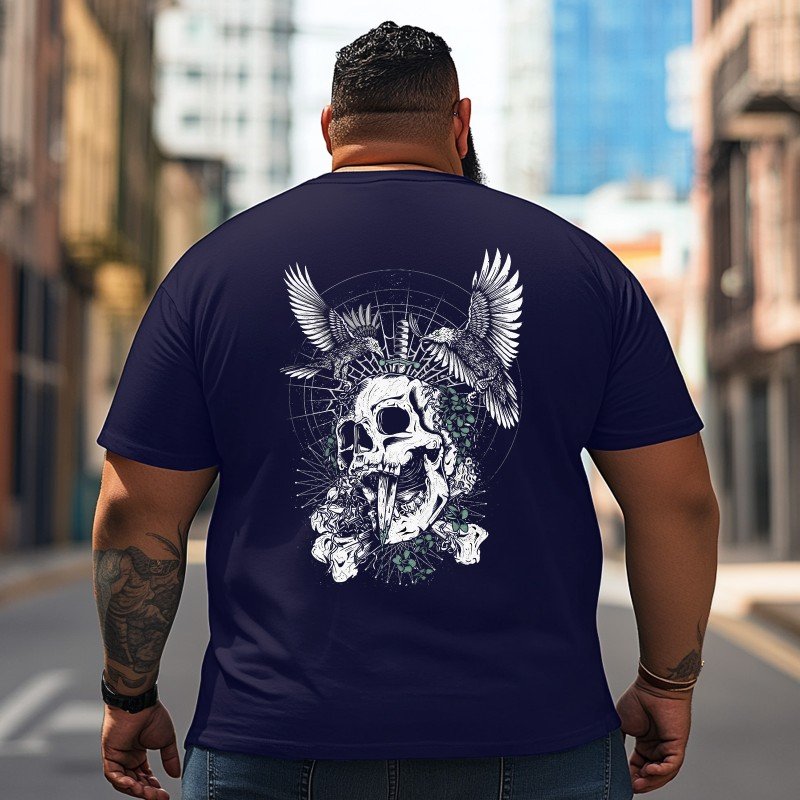 Skull Skeleton T2 5D2C 135 Men T Shirts Big and Tall Men Shirts Plus Size Short Sleeve Fashion Casual T Shirt Graphic Tee Shirts Tshirts
