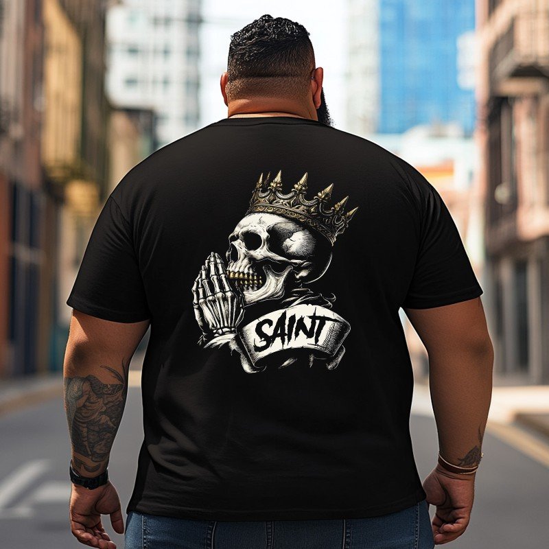 Skull Skeleton T2 5D2C 137 Men T Shirts Big and Tall Men Shirts Plus Size Short Sleeve Fashion Casual T Shirt Graphic Tee Shirts Tshirts