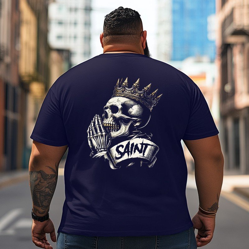 Skull Skeleton T2 5D2C 137 Men T Shirts Big and Tall Men Shirts Plus Size Short Sleeve Fashion Casual T Shirt Graphic Tee Shirts Tshirts